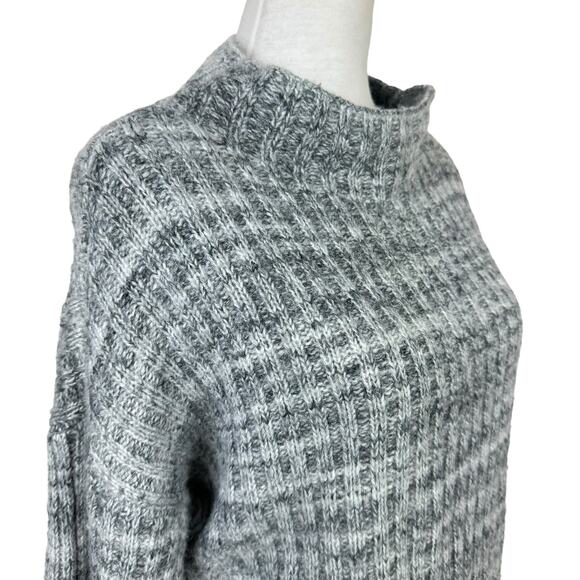 Old Navy Heather Gray Mock Neck Rib Knit Long Sleeve Cuffed Tunic Sweater - Picture 6 of 10